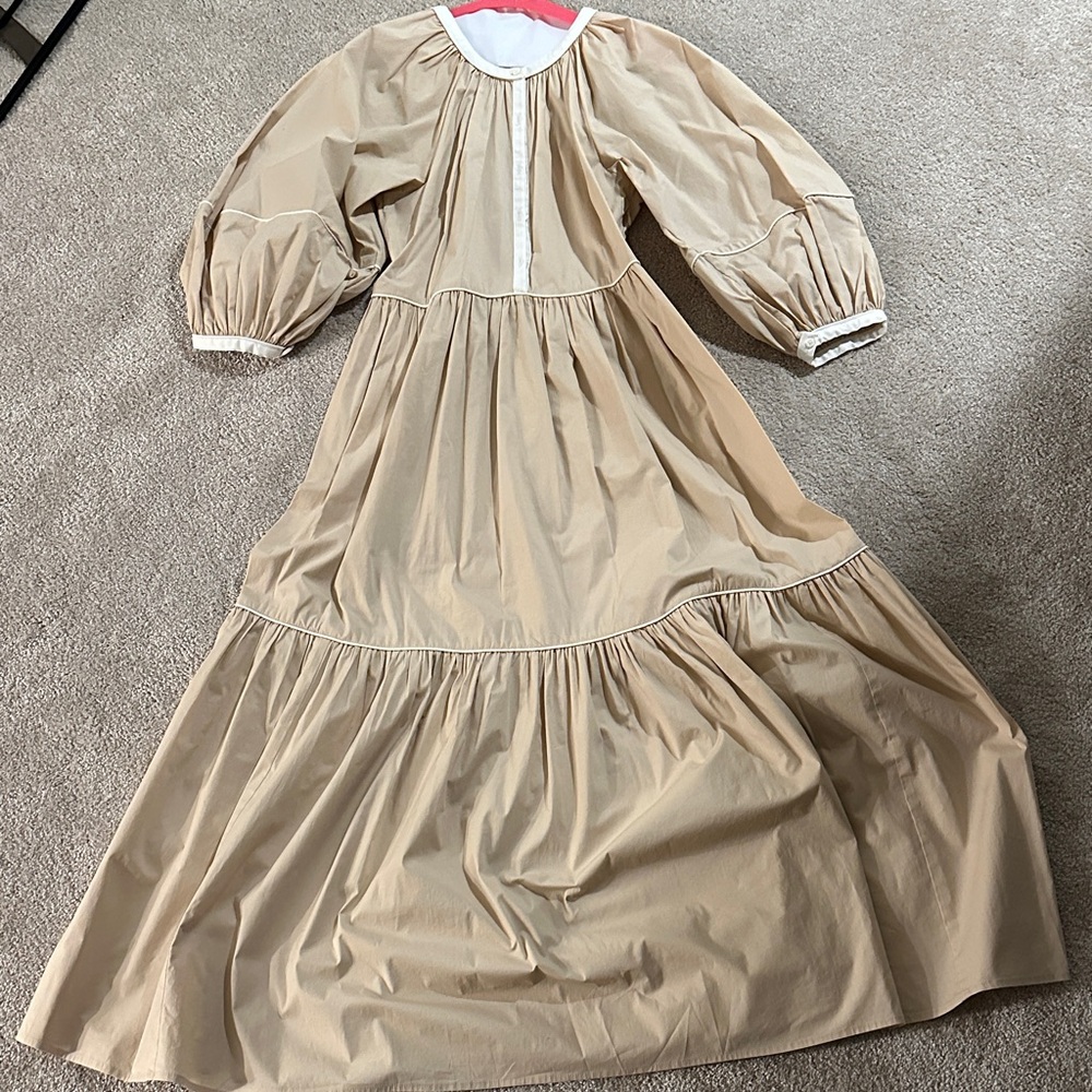 Staud Elegant Tan Maxi Dress
